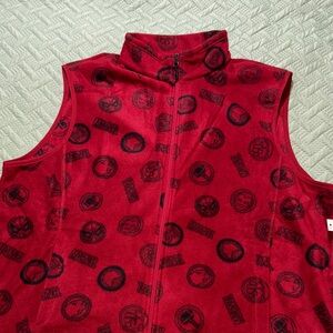 Marvel Red Sleeveless Vest with Black Pattern